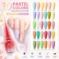 AS 15ml Macaron Candy Gel Nail Polish Colors Spring Summer Blue Purple Semi Permanent Nail Art Varnish For Manicure Pastel Gel