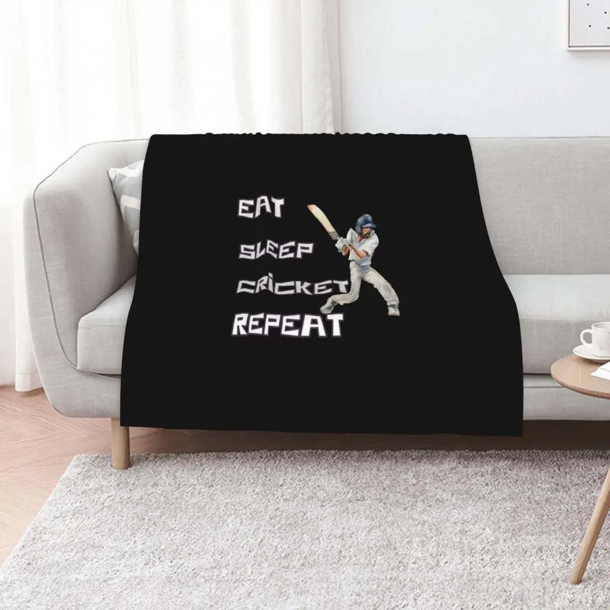 Eat Sleep Cricket Repeat Throw Blanket Luxury Beautifuls Cute Plaid Travel For Sofa Thin Flannel Fabric Blankets