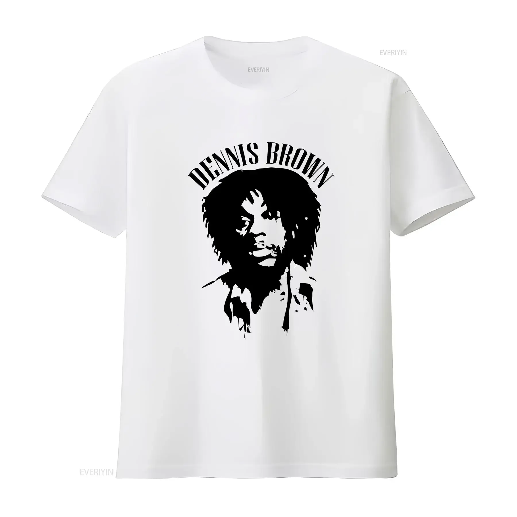 Camiseta clásica con retrato de Dennis Brown, Emmanuel CD Jamaican Reggae, estilo vintage, lavada, cómoda, para uso diario, transpirable