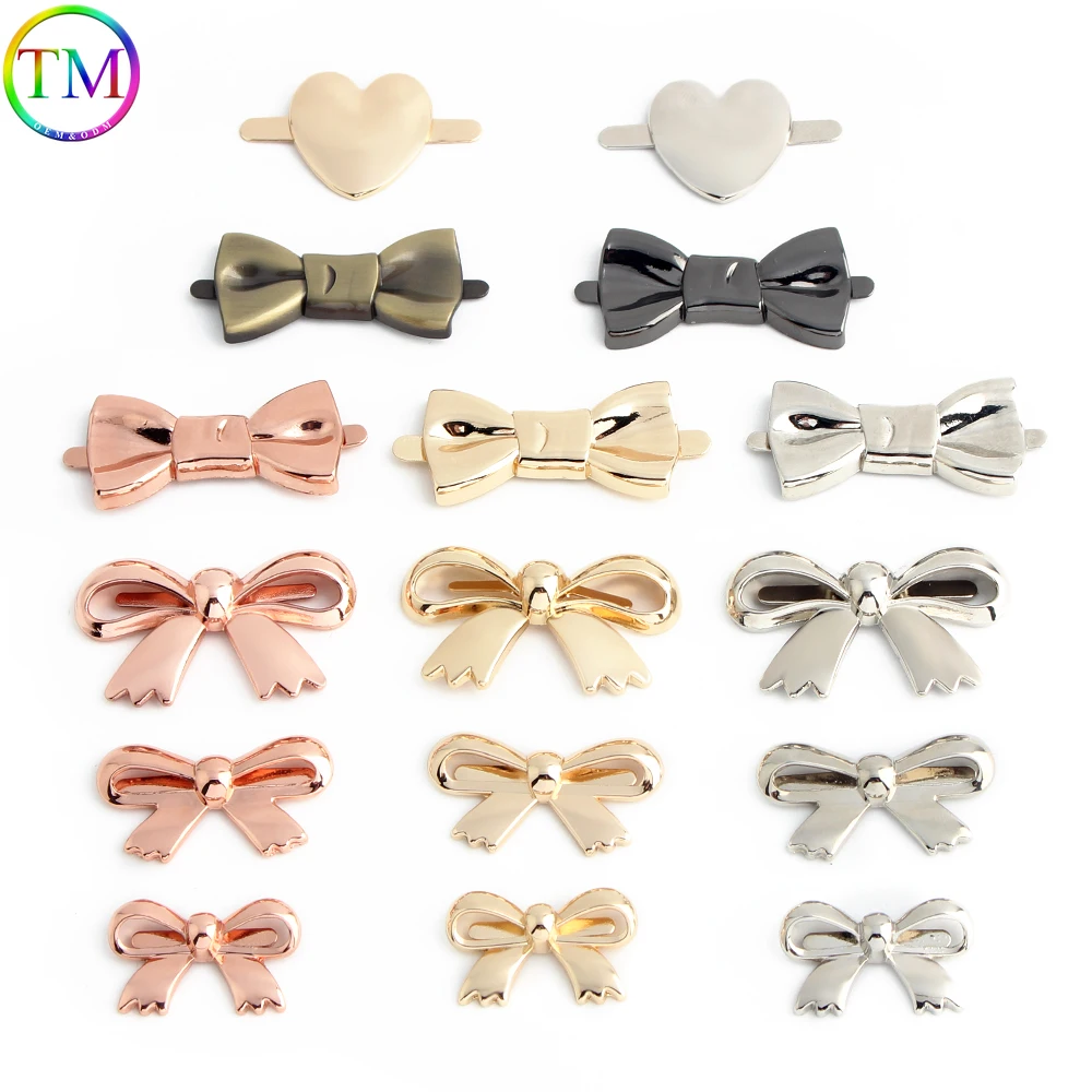 20-120PCS 45/37/30mm Alloy Plating DIY Handmade Accessory Decorative Buckle Butterfly Knot Adorn for Bag Garments Shoes Fittings