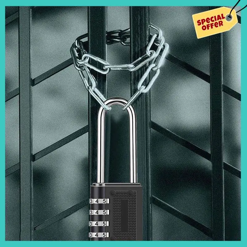 

-ABHW 6 Pack Outdoor Combination Padlock Long Shackle Lock 6.5Cm Shackle Waterproof 4 Digit Resettable Combination Lock