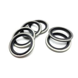 1/10pcs High Press Hydralic Rubber Oil Pip Bonded Washer Metal Drain Plug Gasket Fit Combined Sealing Ring 2color