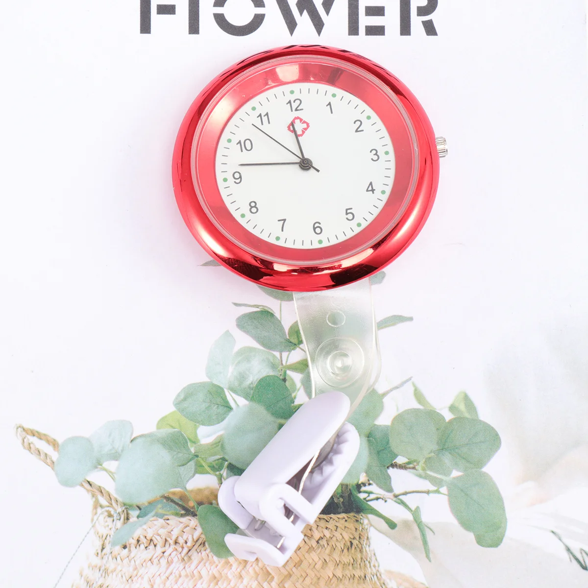

Medical Nurse Brooch Pocket Watch Red Fashion 9x4.4cm Pin Design Clear Number Perfect for Doctors Nurses Brooch Watch