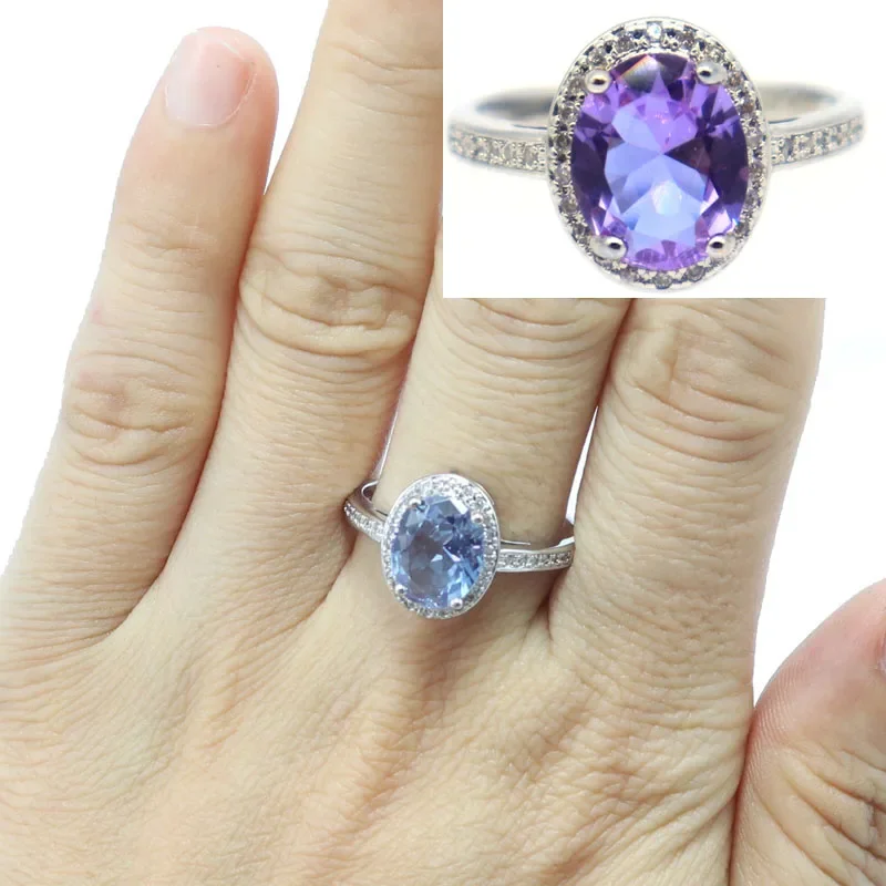 Buy 2 Get 1 Free 3g Customized 925 SOLID STERLING SILVER Ring Classic Sapphire Ruby Emerald Zultanite Alexandrite Topaz CZ