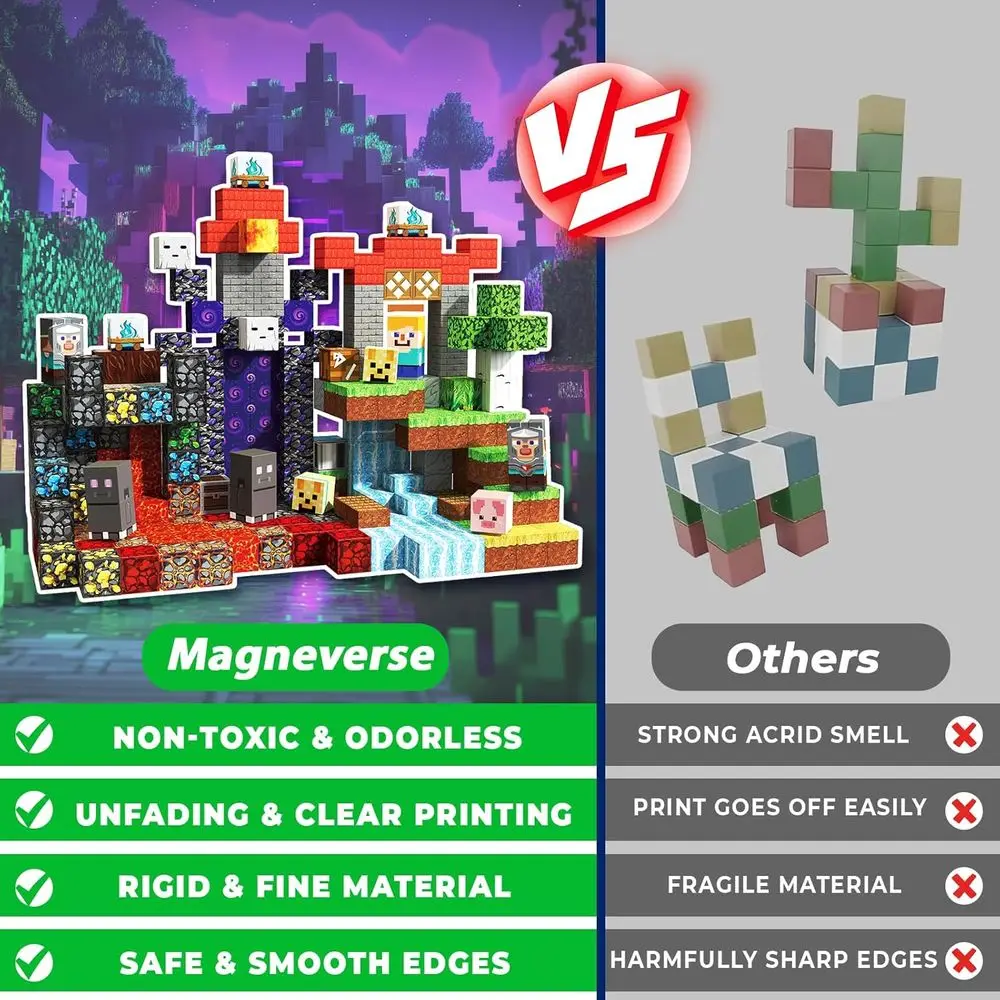 Magnetisches Bausteine-Set für Kinder von 4–8 Jahren, STEM-Spielzeug für Jungen und Mädchen, ideales Geschenk für Kinder im Alter von 3–12 Jahren