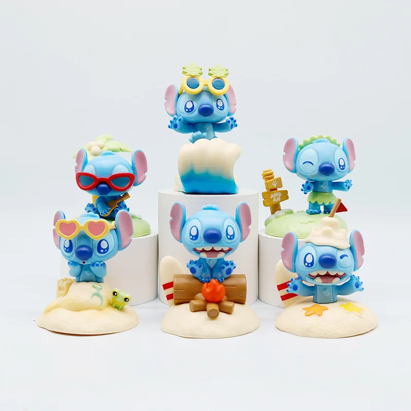 Sandbeach – figurine périphérique de dessin animé Lilo & Stitch, poupée de Collection de modèles d'action, décoration de voiture, jouets pour enfants, cadeau