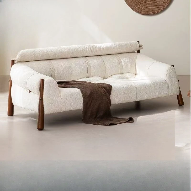 

Living room straight row fabric sofa household ancient solid wood creative single double triple sofa chair