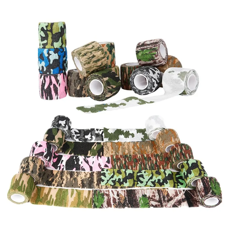 

1 рулон нетканых камуфляжных бинтов, самоклеящиеся эластичные бинты, уличное снаряжение, повязка на рану для выживания, ремни для камеры
