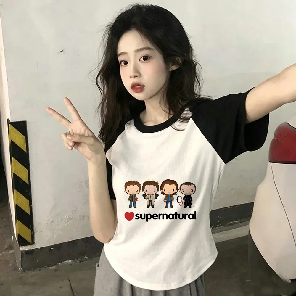 Supernatural t shirt female meme gothic alternative  baddie Psychedelic tshirt grunge cutecore japan manga korean fashion
