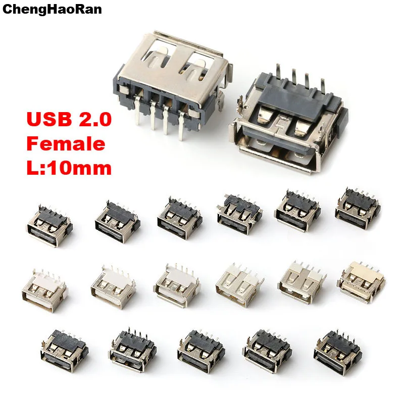 1 sztuka 10mm gniazdo żeńskie USB 2.0 90/180 stopni typu A SMD/DIP krótki korpus 1cm do naprawy komputera stacjonarnego Lenovo Laptop