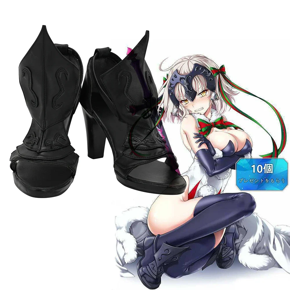 

Fate Grand Order Jeanne d'Arc Santa Lily Cosplay Boots High Heel Sandals Custom Made