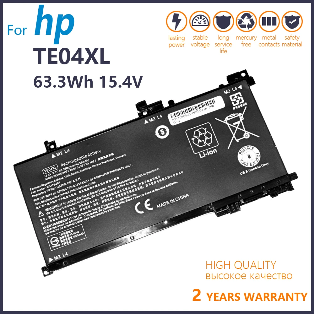 Genuine  New TE04XL HSTNN-DB7T DB8T 905277-855 Laptop Battery For HP Omen 15-AX208TX AX220NB AX235NF AX202LA BC202NB L15188-2C1