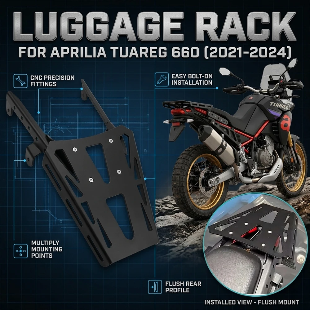 

For Aprilia Tuareg 660 2021 2022 2023 2024 Motorcycle Luggage Support Shelf Case Holder Trunk Frame Plate Bracket Tuareg660