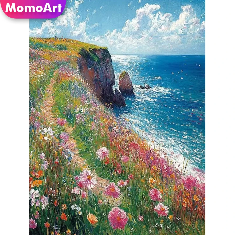 Momoart Neuerscheinung Diamantmalerei Meereslandschaft DIY Geeignet für Anfänger Diamant-Mosaik-Sets Stickerei Heimdekoration