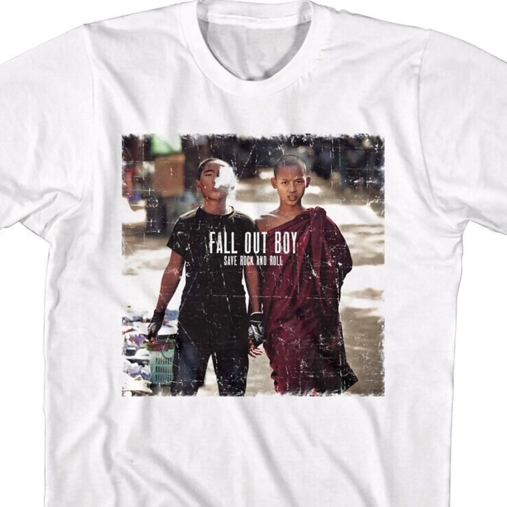 FALL OUT BOY TShirt Save Rock and Roll Poster Big and Tall Shirts