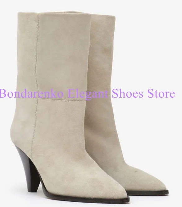 الأزرق الدنيم سبايك الكعوب سيدة حذاء من الجلد مثير أشار تو كعب غريب رقيقة الساق امرأة أحذية بوت قصيرة موضة مأدبة فستان الأحذية #6