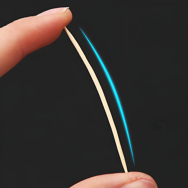 أعواد أسنان مصنوعة من الخيزران صديقة للبيئة مكونة من 1300 قطعة - أعواد خشبية مزدوجة الأطراف ورقيقة جدًا وقابلة للتصرف للمنزل والمطاعم والسفر (Nat) #3