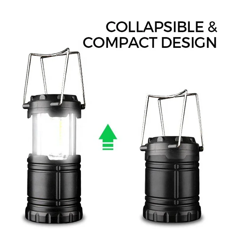 

Outdoor Camping Tent Waterproof Portable Light IP20 3xAA battery Camping Light Telescopic Collapsible Cob LED Camping Lantern