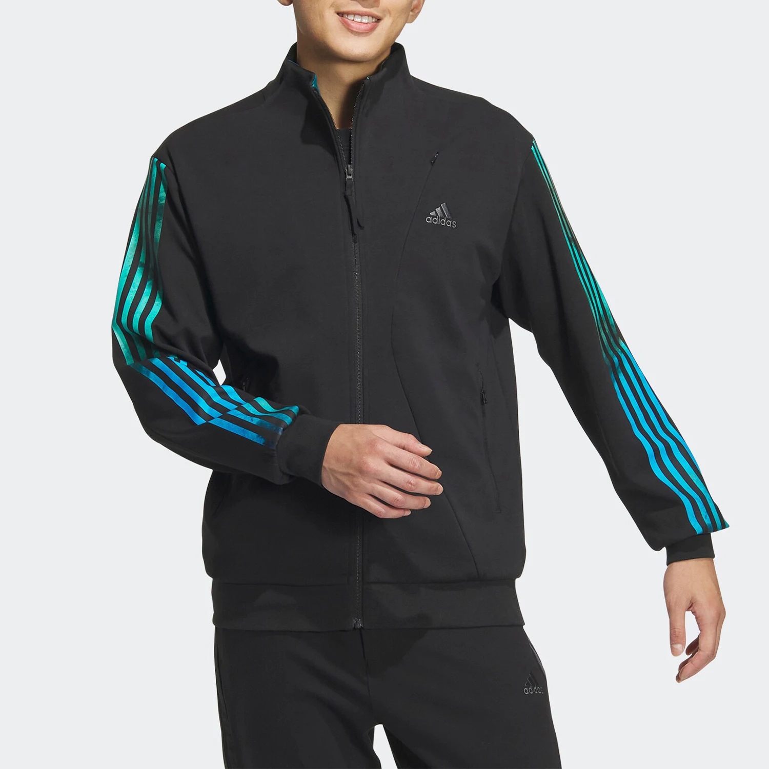 Adidas Genuine 2023 New Men's Sports Casual Stand Collar Jacket JF0793