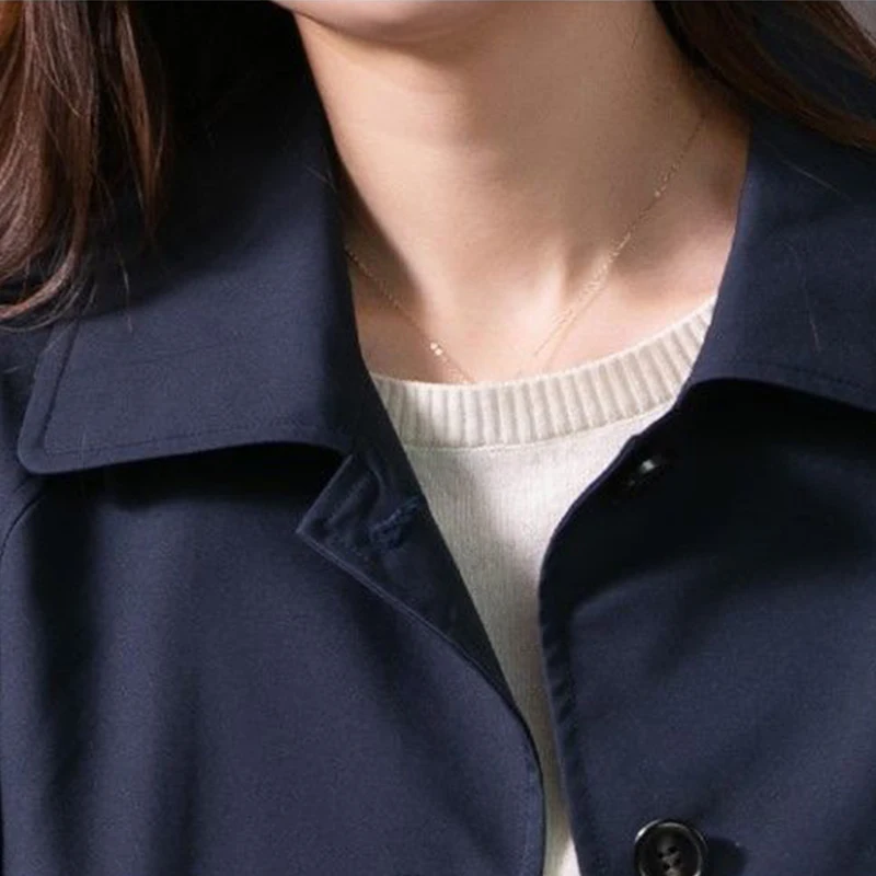 Mid Length Single Breasted Classic Gabardina Elegant Korea Jackets Casual New Trench Coats Women Fashion Spring Fall Windbreaker