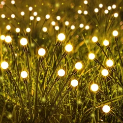 LED güneş Firefly ışıkları açık su geçirmez güneş çim lambaları avlu bahçe dekorasyon noel Atmosphe için peyzaj ışıkları