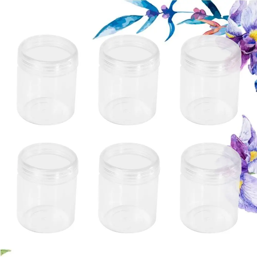 6 szt Okrągłe plastikowe pudełka do przechowywania Pojemniki na krem podróżny Butelki na próbki do podróży Camping Mini Solid Sub Butelki wielokrotnego użytku PP