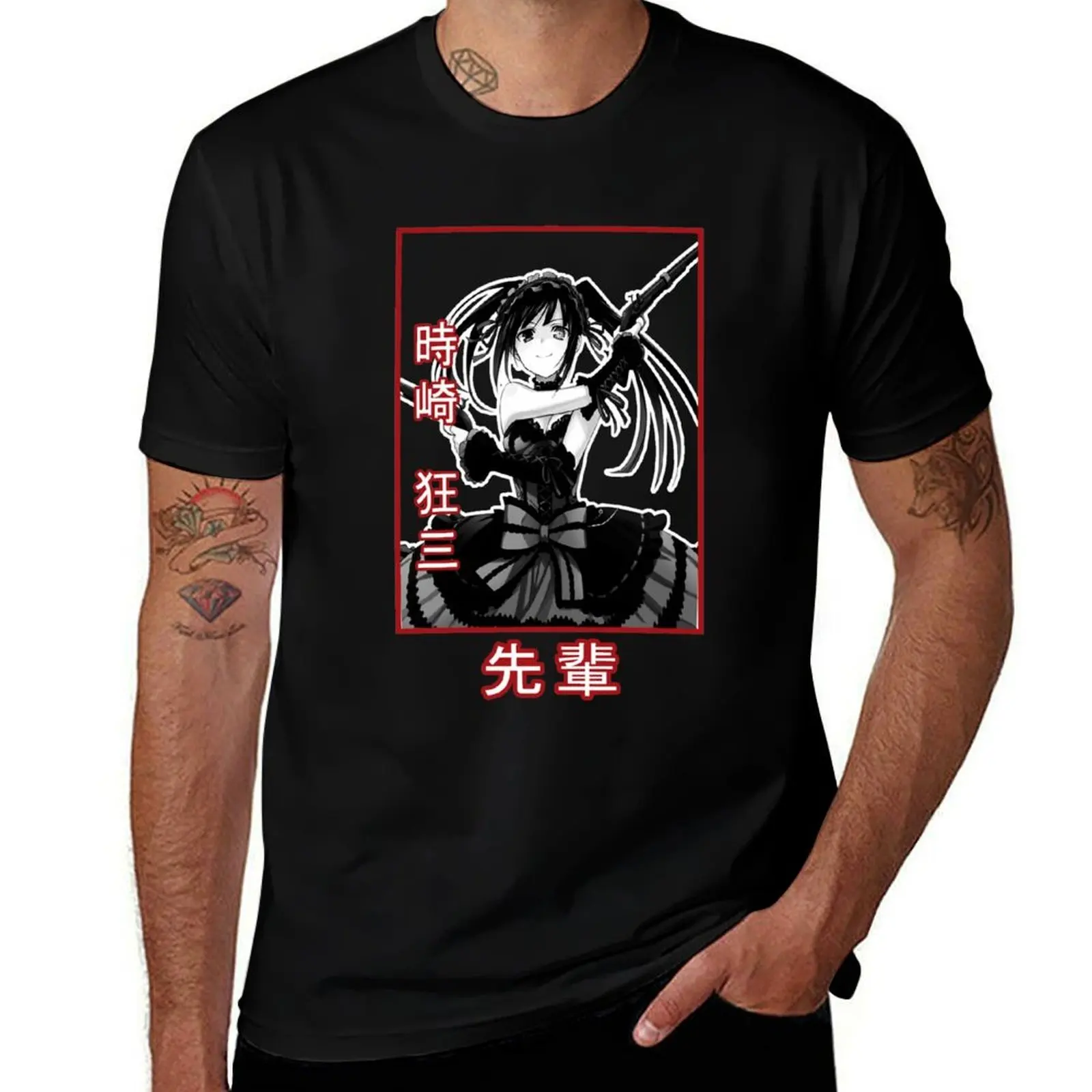 

shirts high T-Shirt man for printed t cotton for shirts Tokisaki Kurumi anime t man t quality shirt man