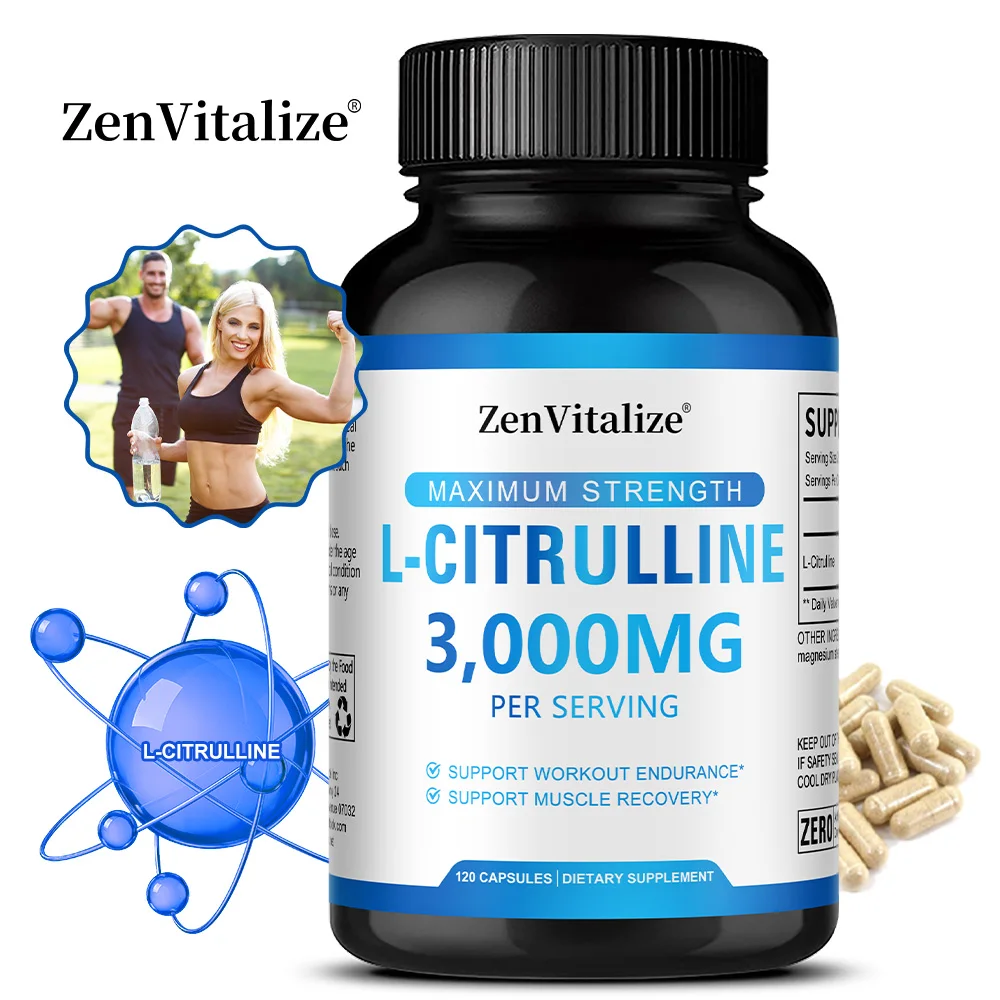 L-citrulline 3000mg Supplement - Supports Endurance Training and Muscle Recovery - Unisex, Vegan, Non-GMO