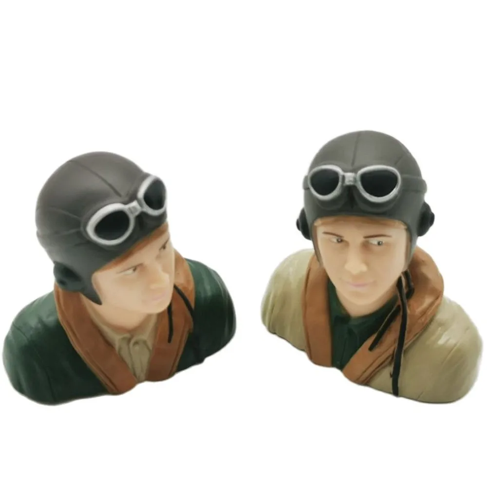 1 ชิ้น 1/6 1/9 Scale WWII นักบินตัวเลขหมวกของเล่นสําหรับเครื่องบิน RC อุปกรณ์เสริมงานอดิเรกสีน้ําตาลกองทัพสีเขียว
