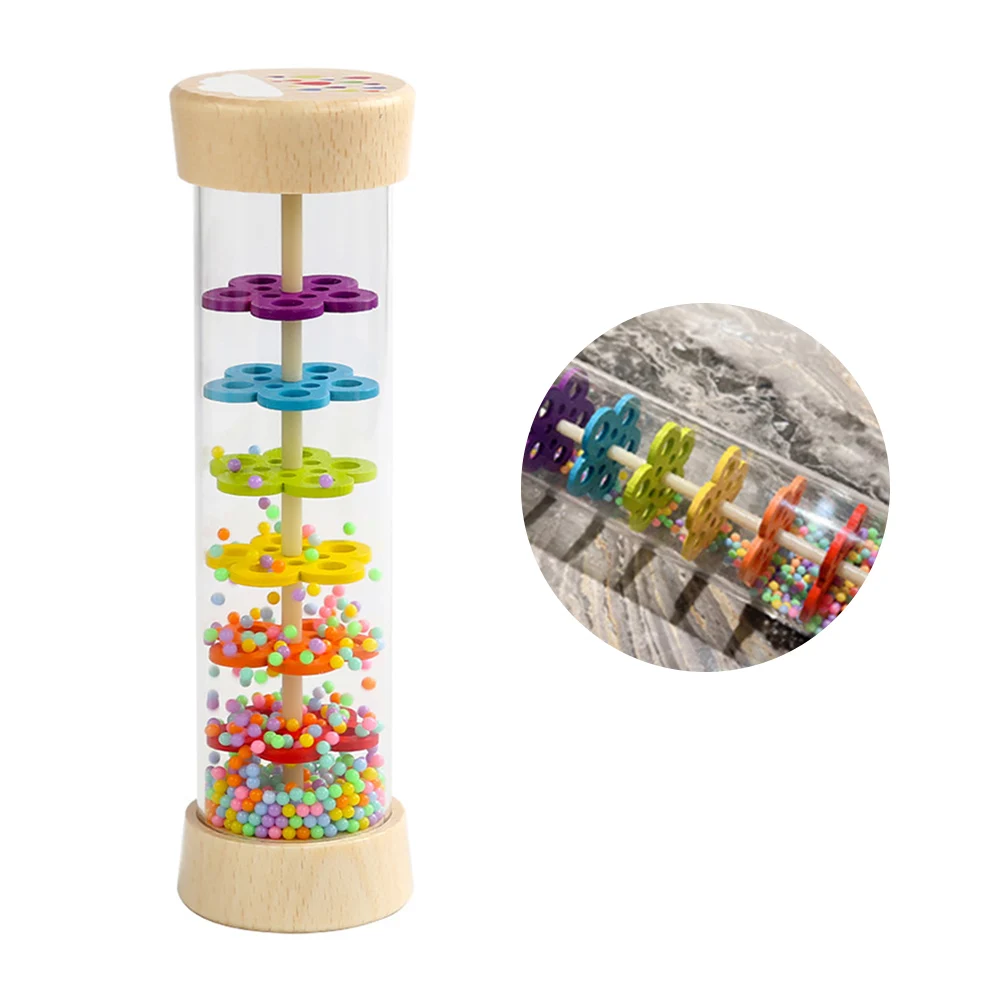 Immersive Rain Sound Effect Rain Maker with Metal Balls Stick Tube Shaker Sensory Auditory Musical Instrument for Kids Children