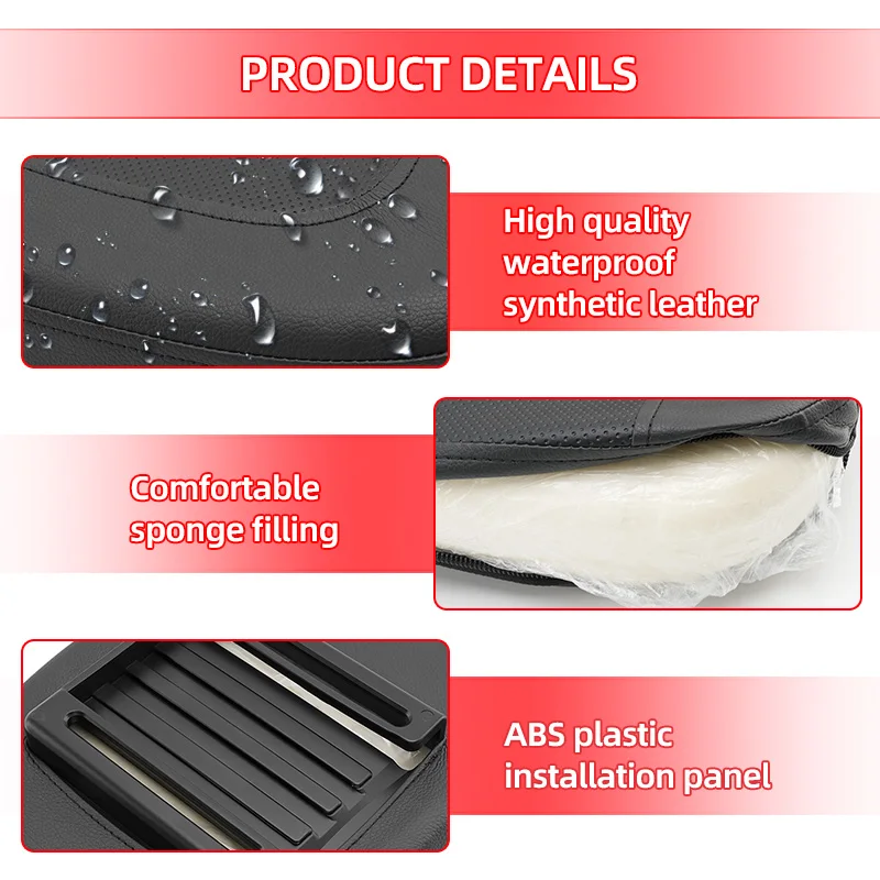 PU Leather Motorcycle Rear Passenger Sissy Bar Backrest Cushion Pad For Harley Chopper Touring For Honda For Suzuki Universal view 4