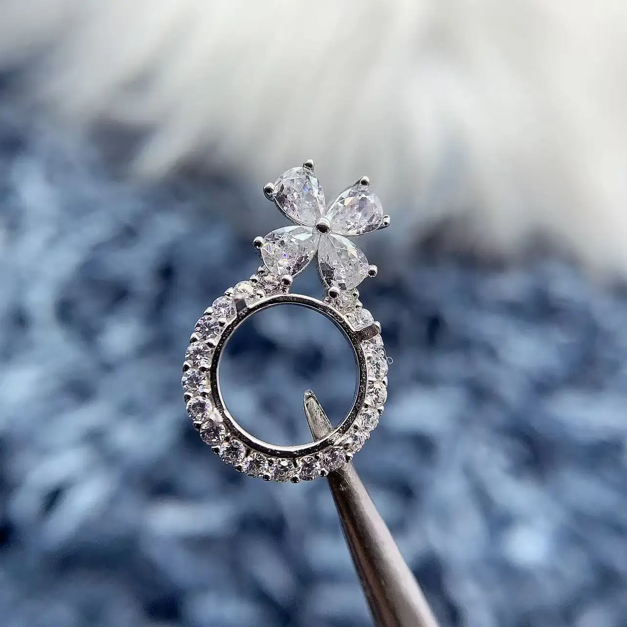 

MeiBaPJ инкрустация круглая 6*6/8*8/10*10 мм S925 стерлингового серебра DIY кулон серьги циркон женский подарок очаровательные ювелирные изделия оптом