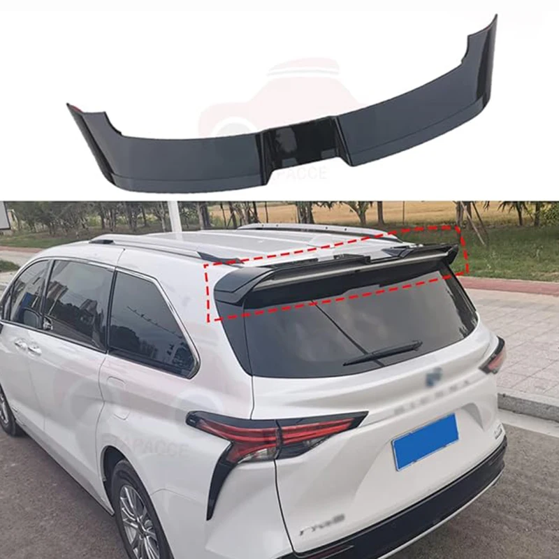 

1PC Rear Trail Spoiler Rear Wing Trunk Lip Fits for Toyota Sienna XL40 2021-2024 Black (Black)