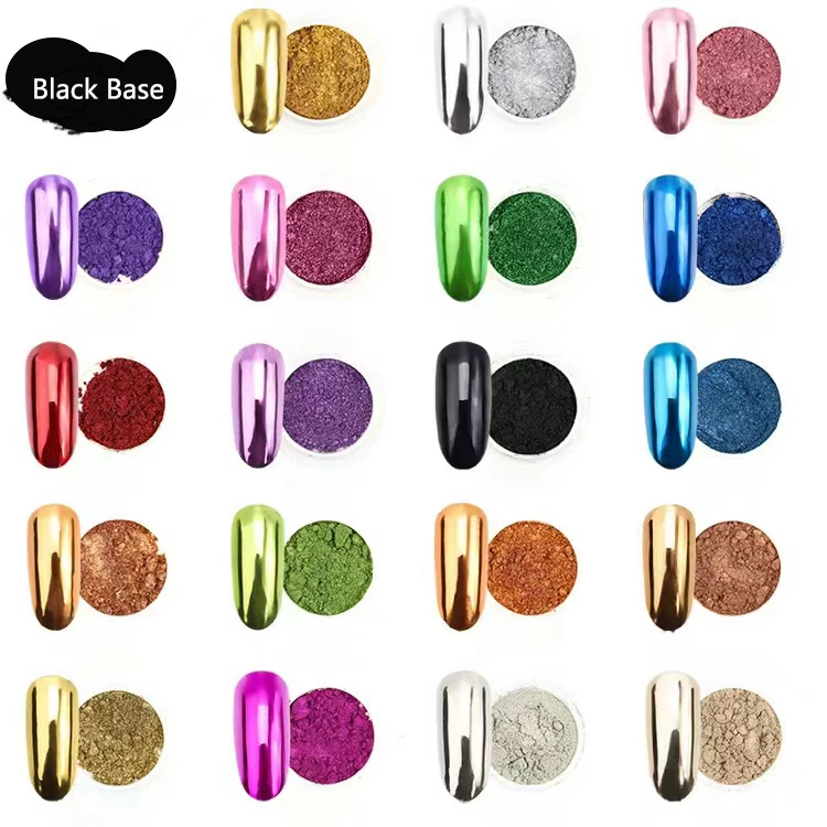 1Box Colorful Nail Mirror Glitter Powder Nail Art Gel Polish Chrome Dust Pigment Paint Dip Metallic Shiny Manicure Decorations