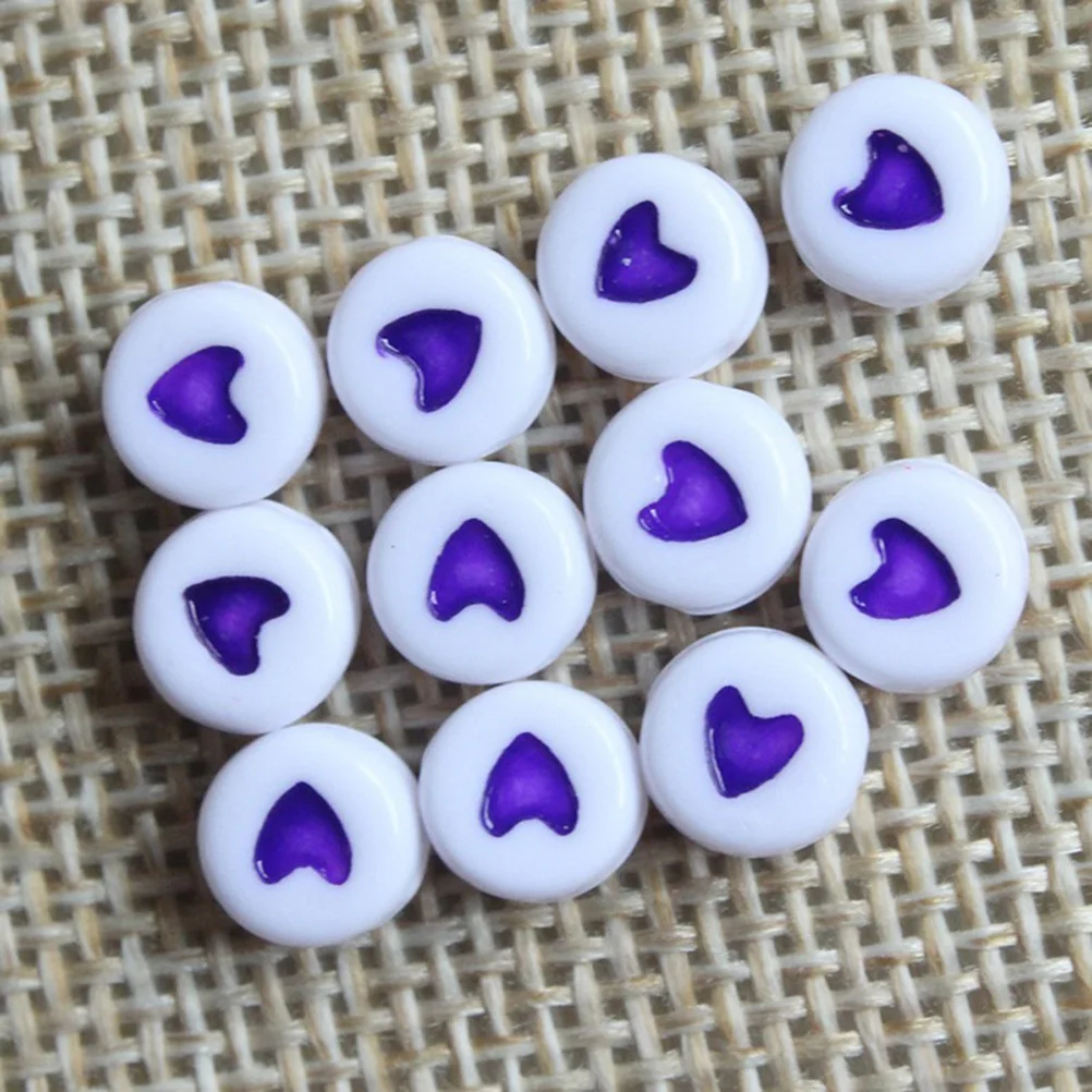 100 szt. Kolorowe Koraliki w Kształcie Serca 4x7mm Koraliki Rzemieślnicze do Wyrobu Biżuterii Akcesoria DIY Dekoracyjne Zestawy do Wyrobu Opasek do Włosów