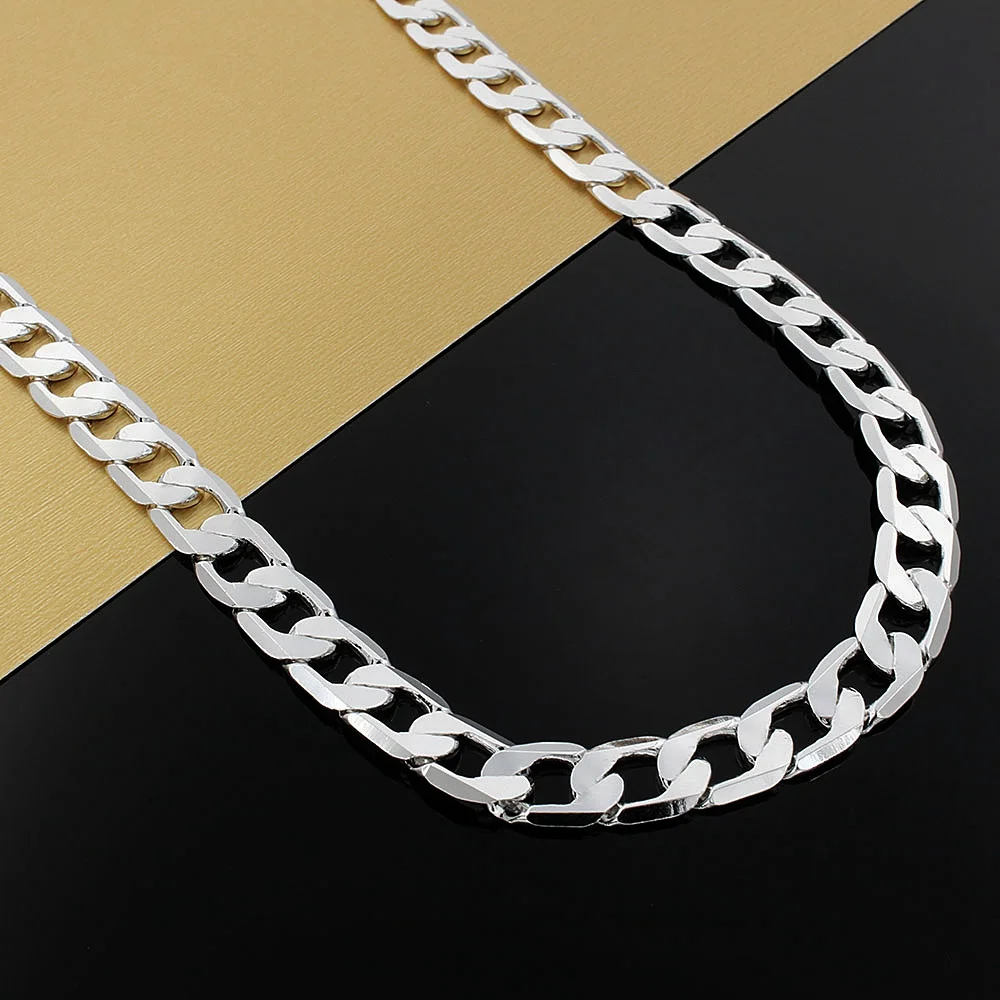 

Trendy and fashionable boutique jewelry, wedding party, hip-hop pairing, 925 sterling silver 10mm necklace for men and women