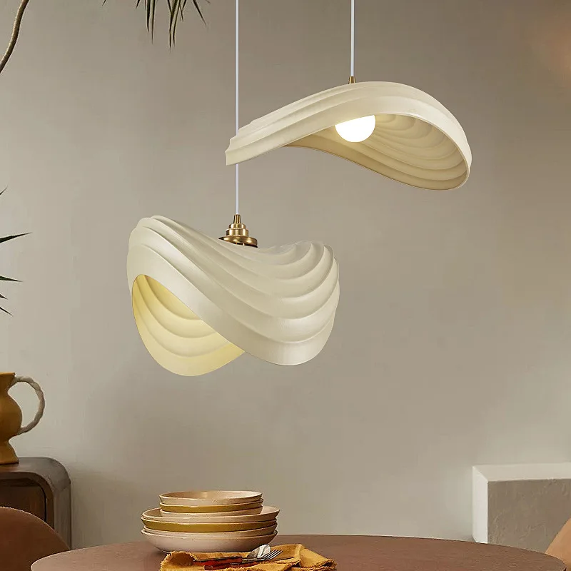 Imagem -02 - Nordic Designer Led Restaurante Pendant Light Estilo Creme Mesa de Jantar Cozinha Escadas Decoração de Casa Wabi-sabi