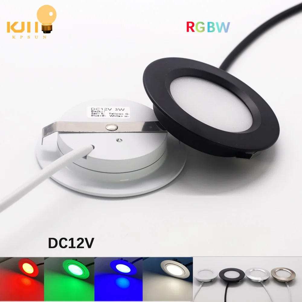 

Mini Round LED Downlight, Embedded Ceiling Lamp, Small Spotlighting, Bedroom, RV, Bar, KTV,RGBW, Built in Spotlight, 3W, 12V