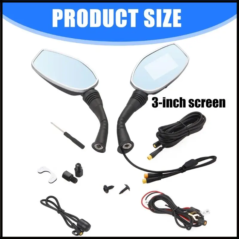 3インチスクリーンモーターバイクドライビングビデオレコーダーカメラ1080pバックミラーDVRカメラ付きWiFiダブルカメラ