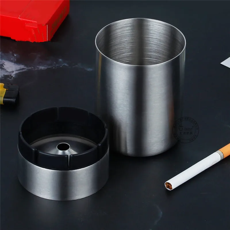 Detachable Stainless Steel Ashtray Creative With Lid Windproof Car Ashtray Fashion Business Gift Send Boyfriend Home Decoration