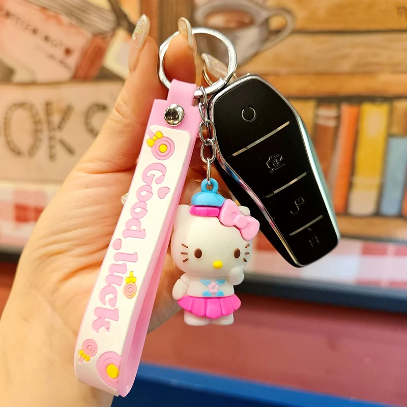 6 Style Kawaii Anime Keychain Cute Cinnamoroll Keychains Car Key Rings For Backpack Pendant Ornaments Accessories Gifts