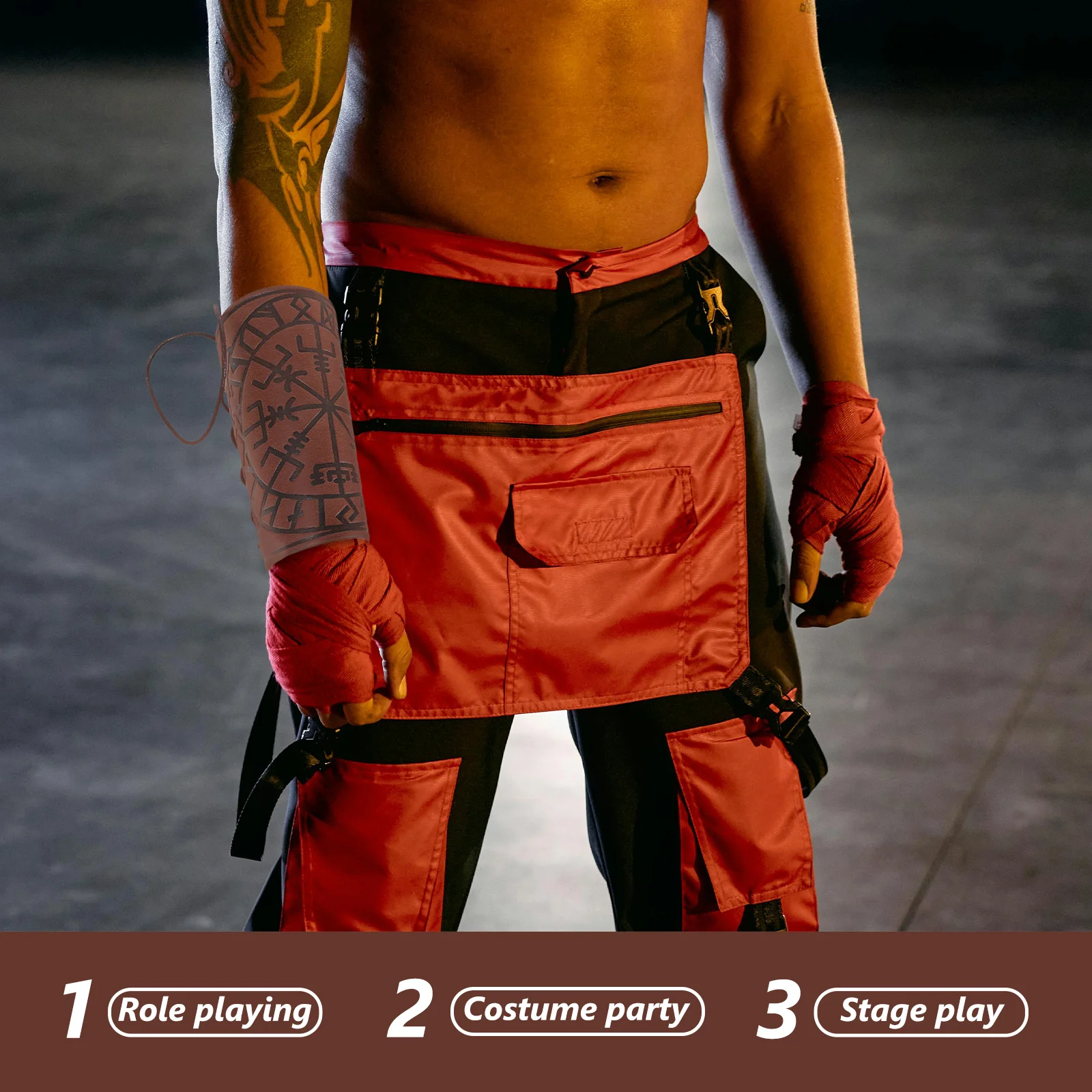 

PU Cosplay Arm Guards Lightweight Adjustable Punk Style Wristband Bracers Costume Props Role Playing Vintage Wrist Band