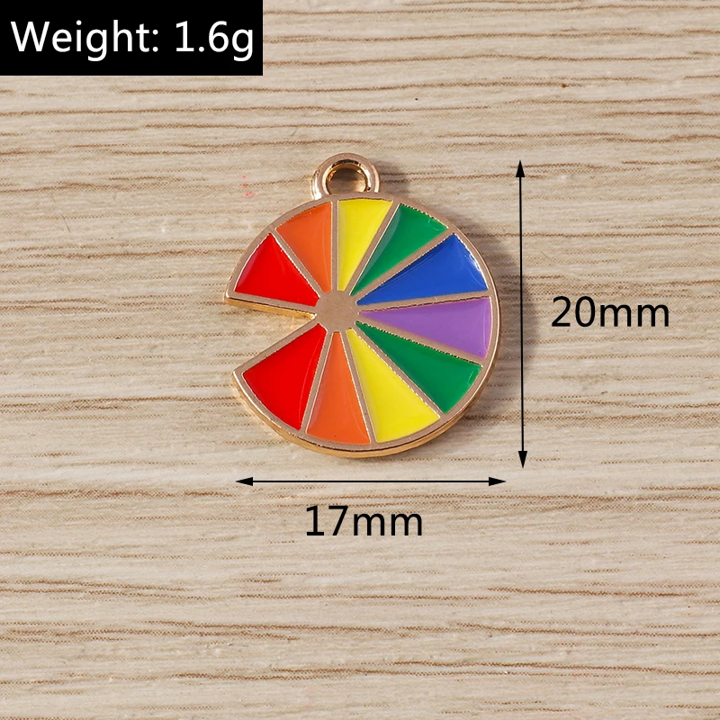 10 Stück Niedliche Bunte Emaille-Regenbogen-Herz-Mond-Anhänger für Schmuckherstellung, Halsketten, Ohrringe, Armbänder, DIY-Bastelzubehör – Detail 20
