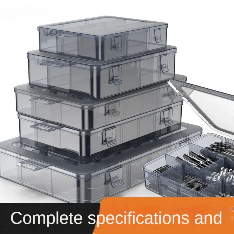 Imagem -03 - Transparente Multi Grid Parts Box Caixa de Armazenamento Plástico Componente Eletrônico Classificação Grid Toolbox Small Screw Box