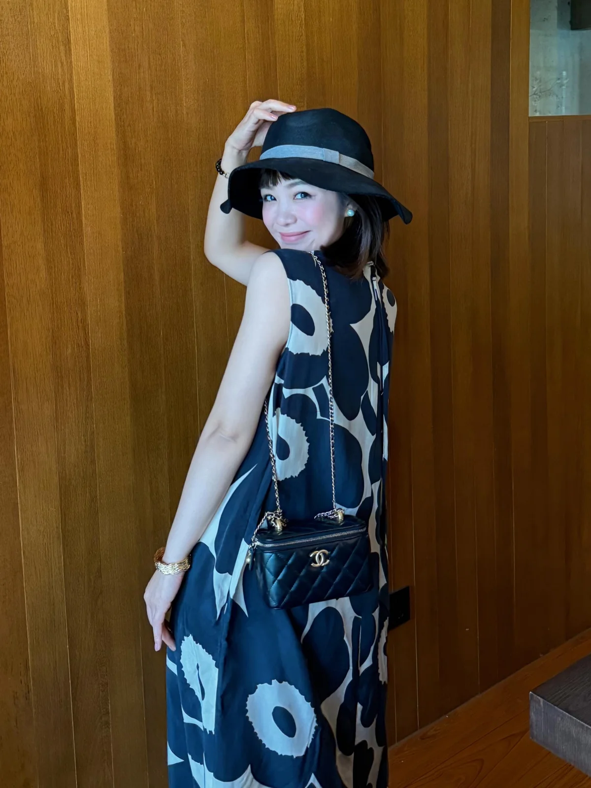 

DesiGar Hepburn Sle k Blue Large Flower Print Svel A-Line Long Dr Holiday Casual round Ne Stand Fit Women'...