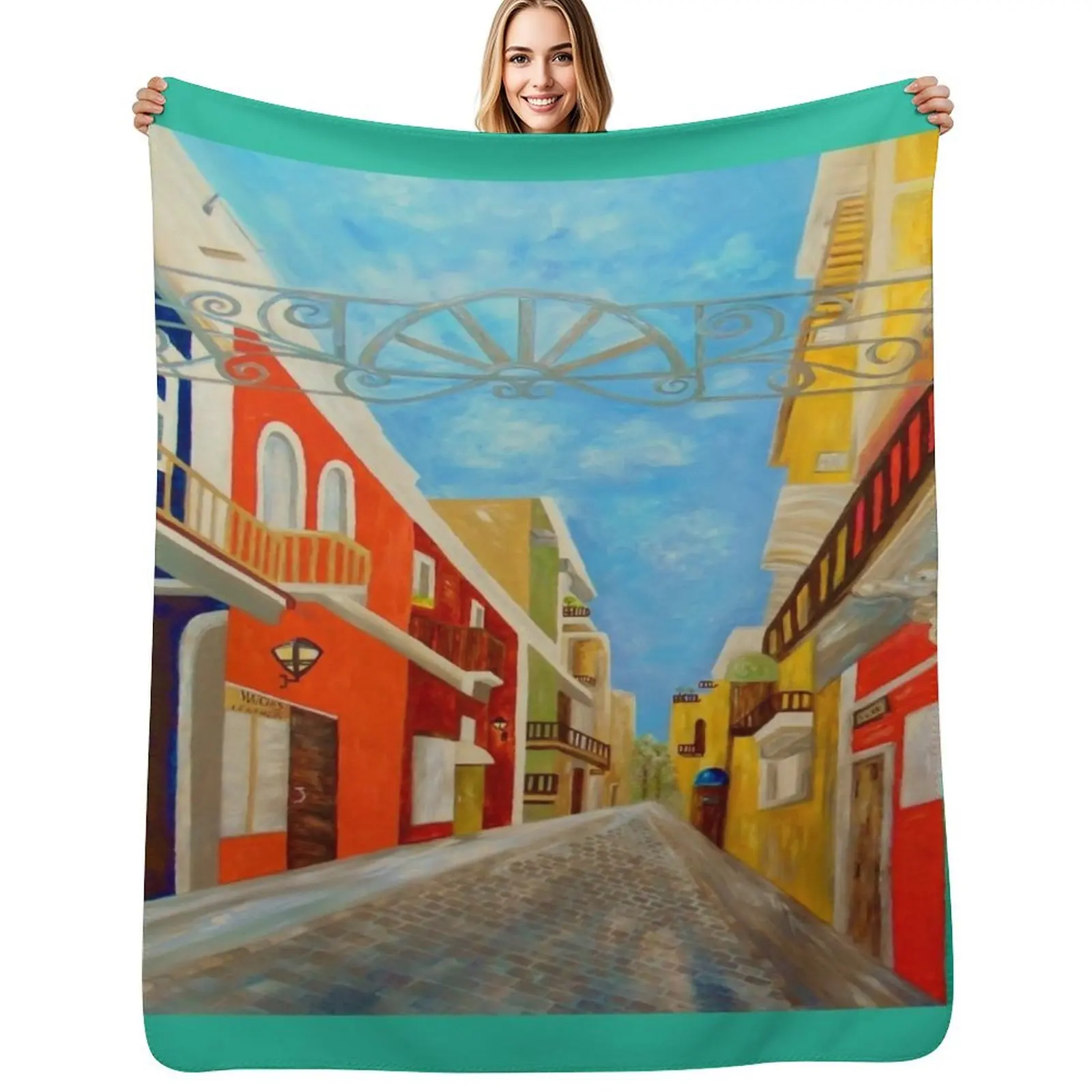 Old San Juan Throw Blanket Lightweight Cozy Blanket for Bed Sofa