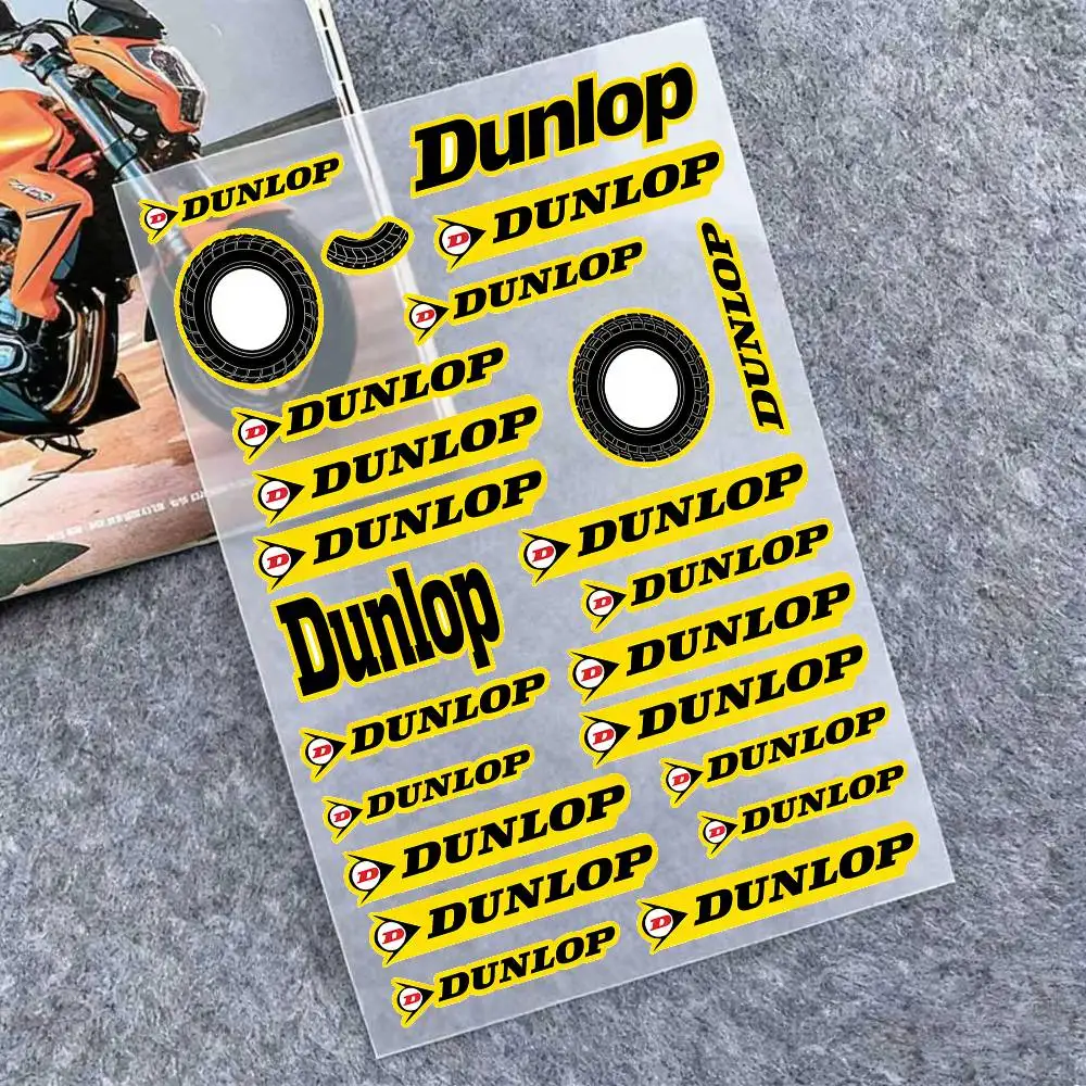 

For DUNLOP Reflective Motorcycle Stickers Waterproof Vinyl Decals For Motorbike Helmet Fuel Tank Bike