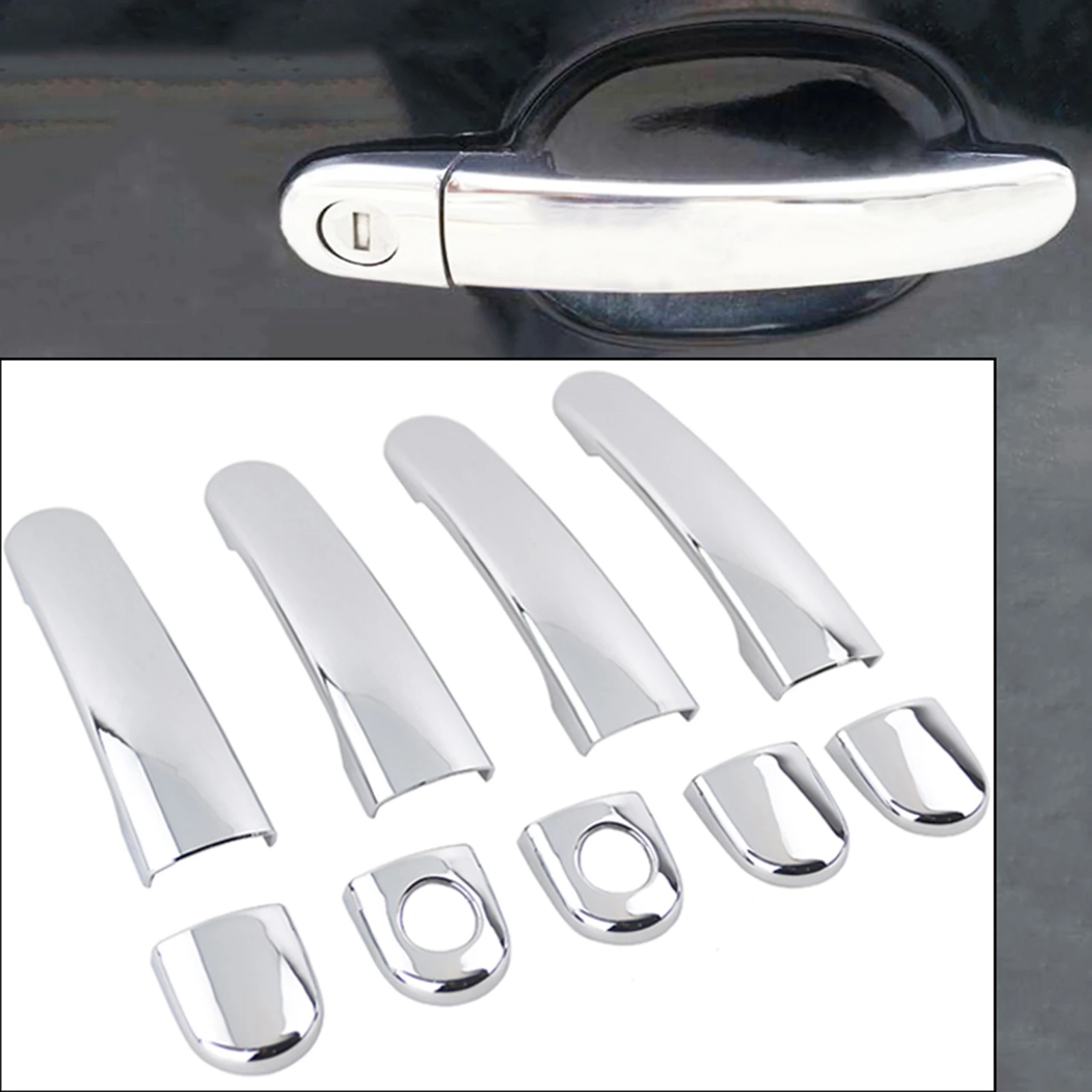 Chrome Door Handle Protective Covering Cover Trim For Vw Passat Golf Mk4 Polo Jetta Skoda Octavia Fabia Superb Seat Ibiza Leon