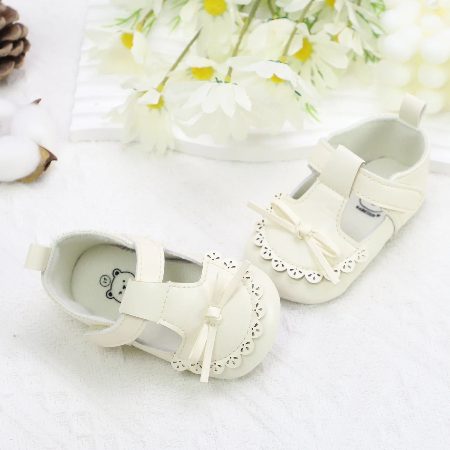 Baby toddler shoes, cute skirt bow baby girl casual step shoes, light and non-slip, suitable for daily & vacation wear, spring &