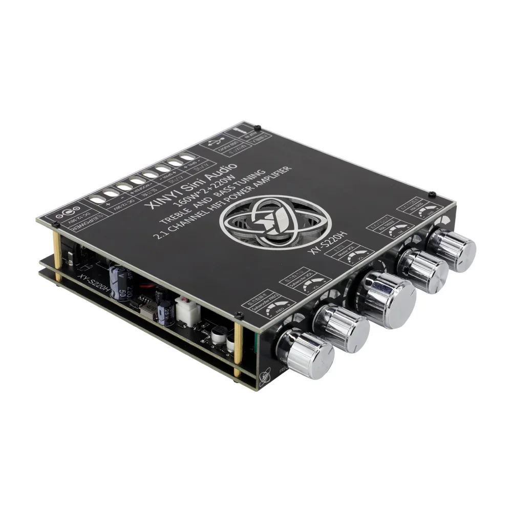 XY-S220H 2.1 channel TDA7498 BT power amplifier board module high bass subwoofer 160W*2+220W super TPA3116